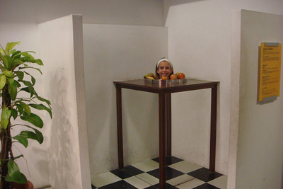 Alayna's head on a platter at the science center